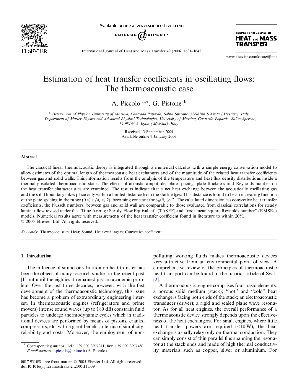 Estimation of heat transfer coefficients in oscillating flows: The thermoacoustic case