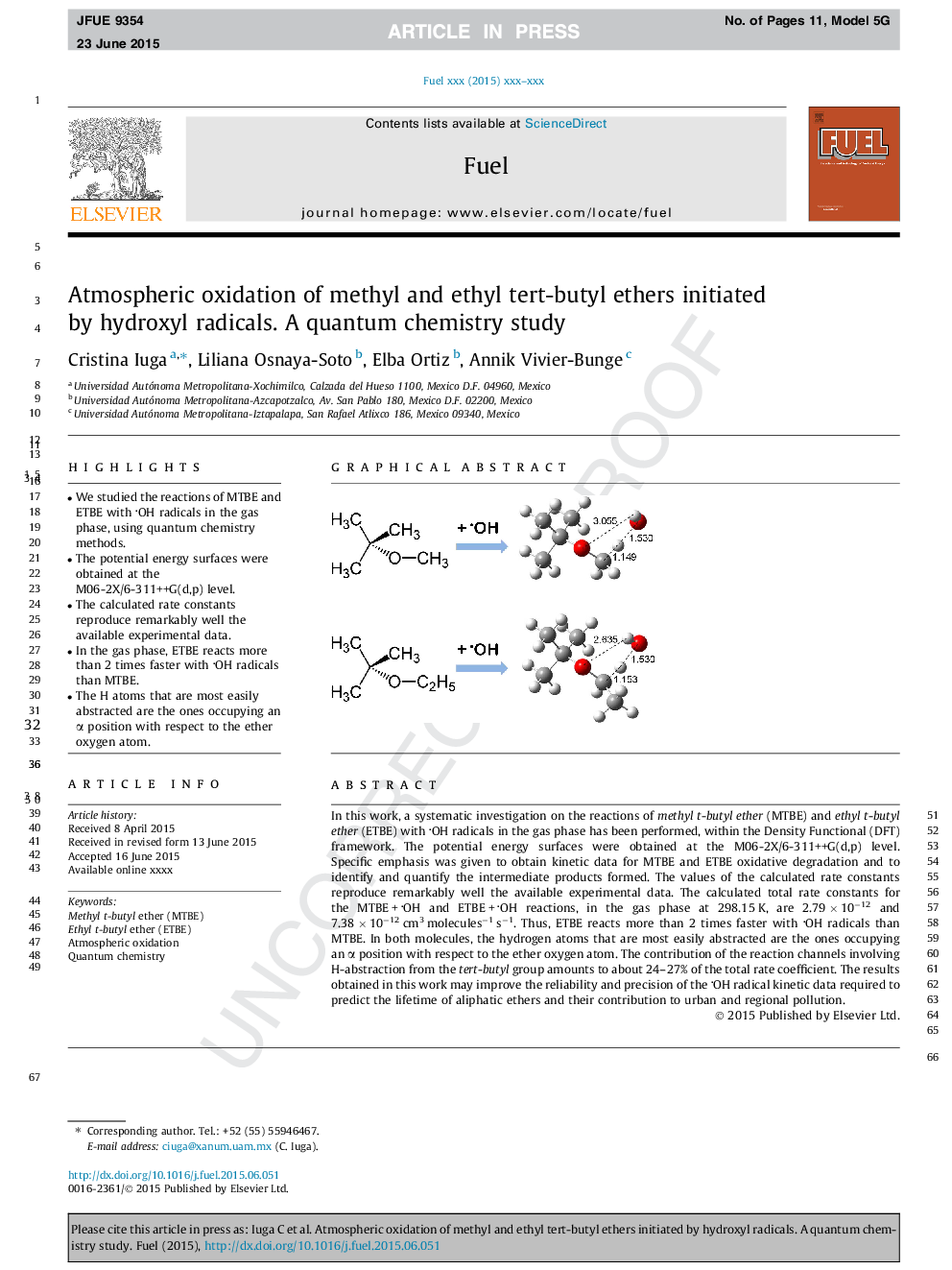 Atmospheric oxidation of methyl and ethyl tert-butyl ethers initiated by hydroxyl radicals. A quantum chemistry study