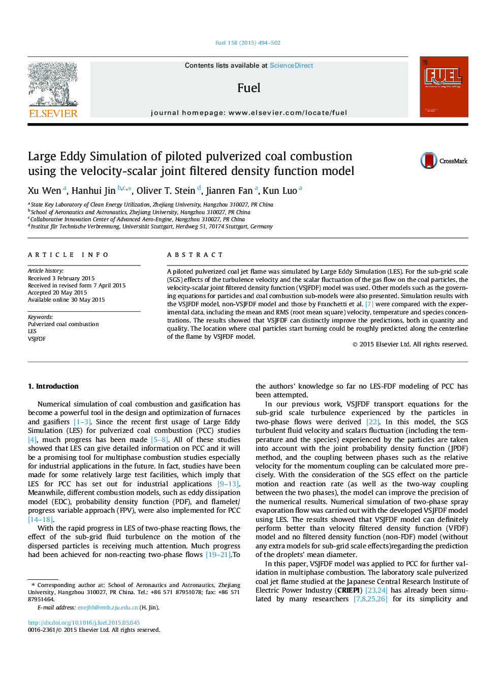 Large Eddy Simulation of piloted pulverized coal combustion using the velocity-scalar joint filtered density function model