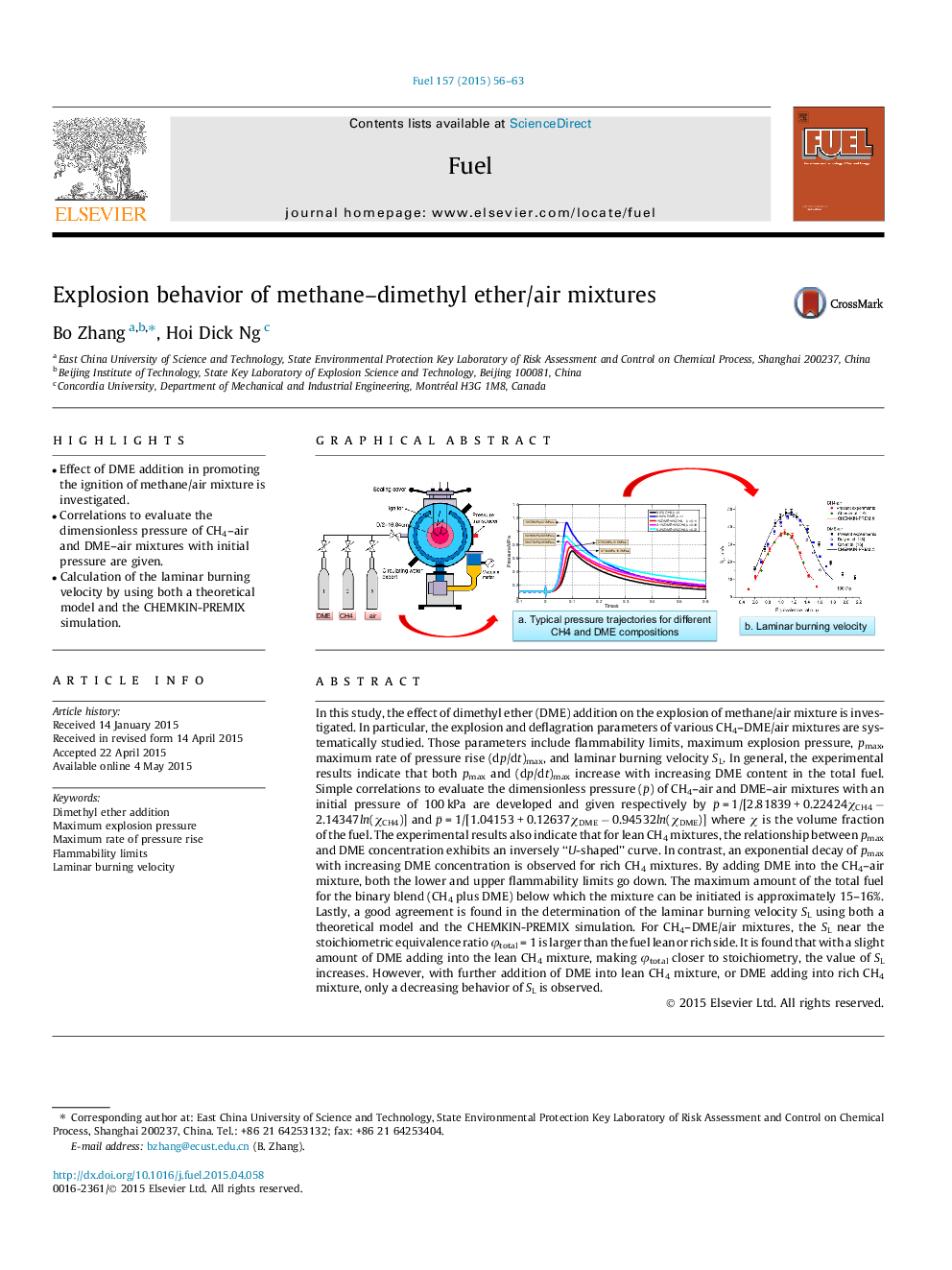 Explosion behavior of methane-dimethyl ether/air mixtures