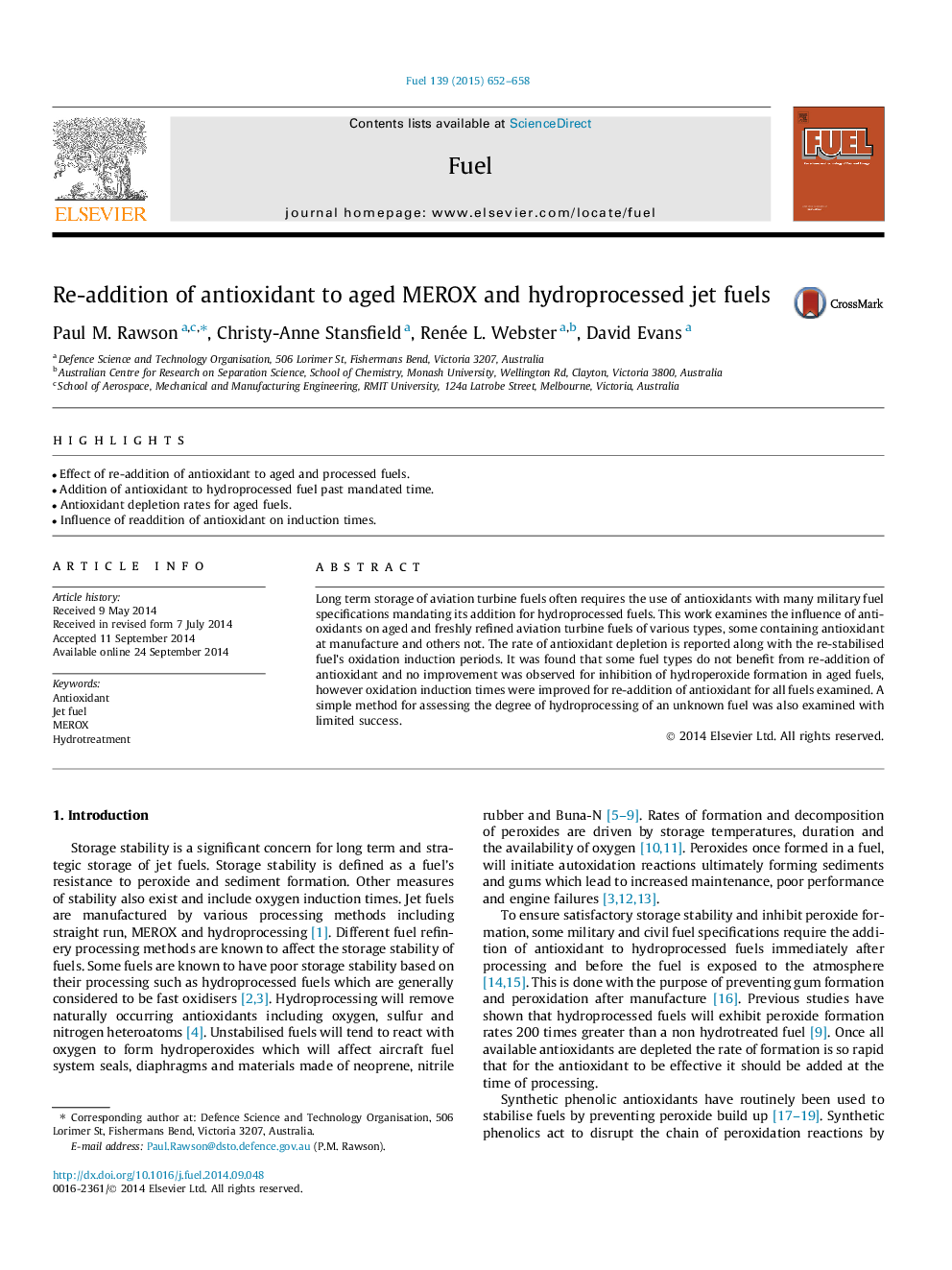 Re-addition of antioxidant to aged MEROX and hydroprocessed jet fuels