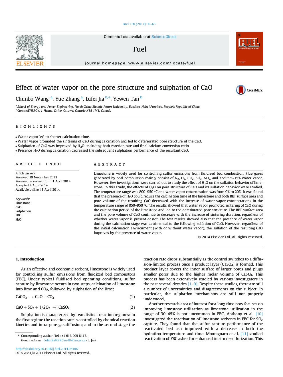 Effect of water vapor on the pore structure and sulfation of CaO