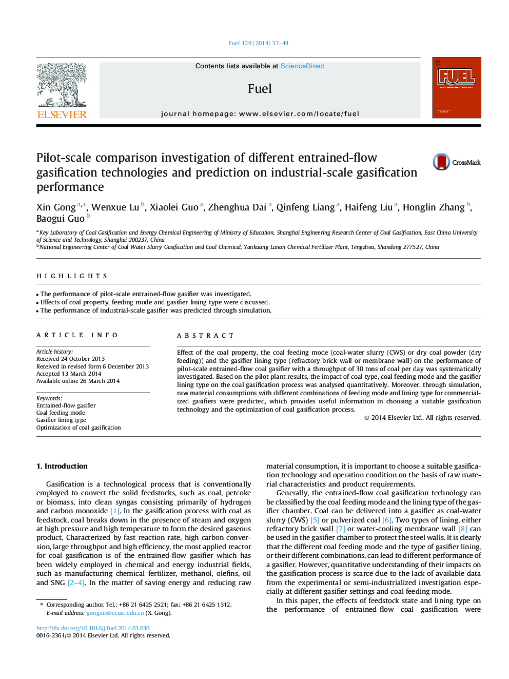 Pilot-scale comparison investigation of different entrained-flow gasification technologies and prediction on industrial-scale gasification performance