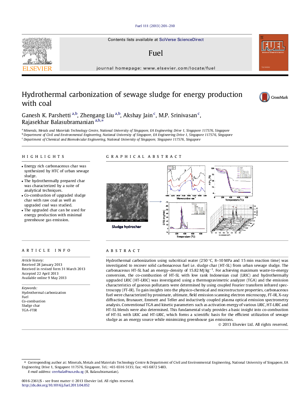 Hydrothermal carbonization of sewage sludge for energy production with coal