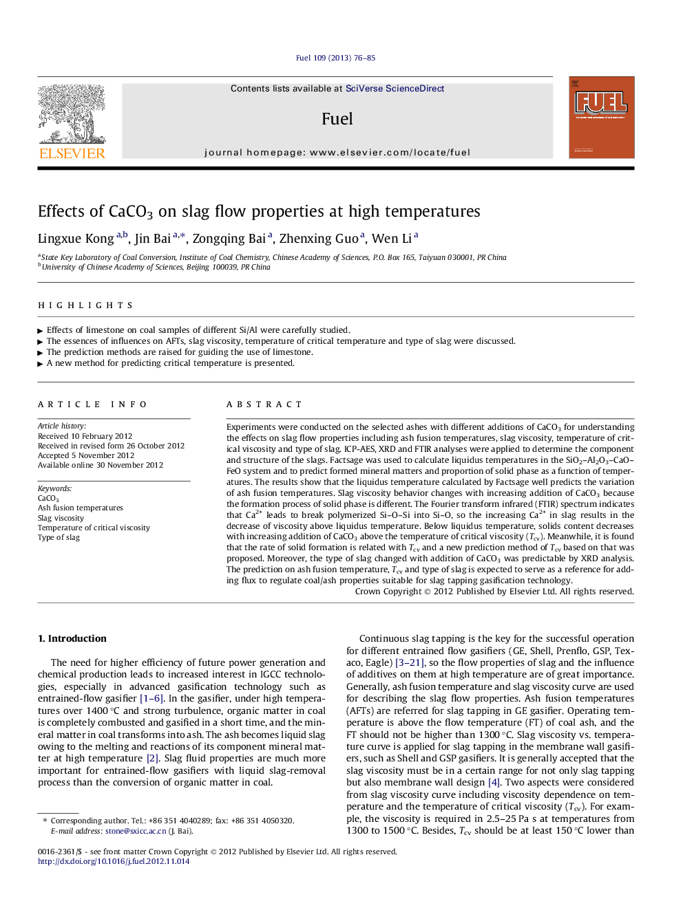 Effects of CaCO3 on slag flow properties at high temperatures