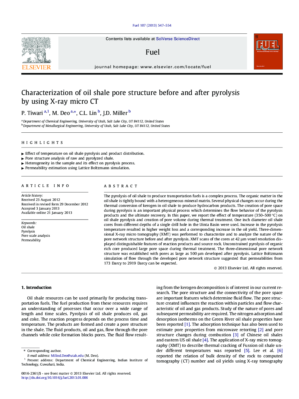 Characterization of oil shale pore structure before and after pyrolysis by using X-ray micro CT