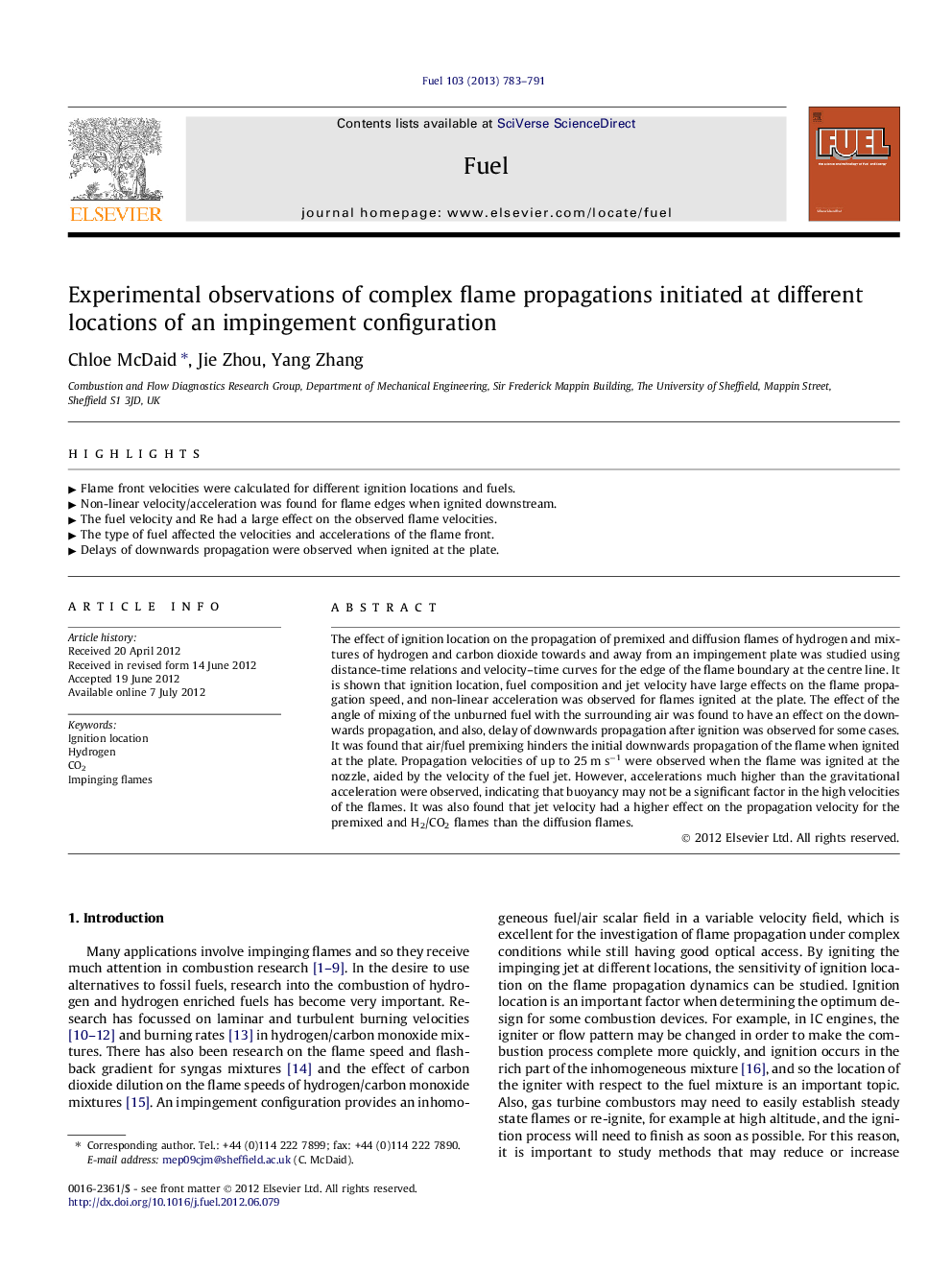 Experimental observations of complex flame propagations initiated at different locations of an impingement configuration