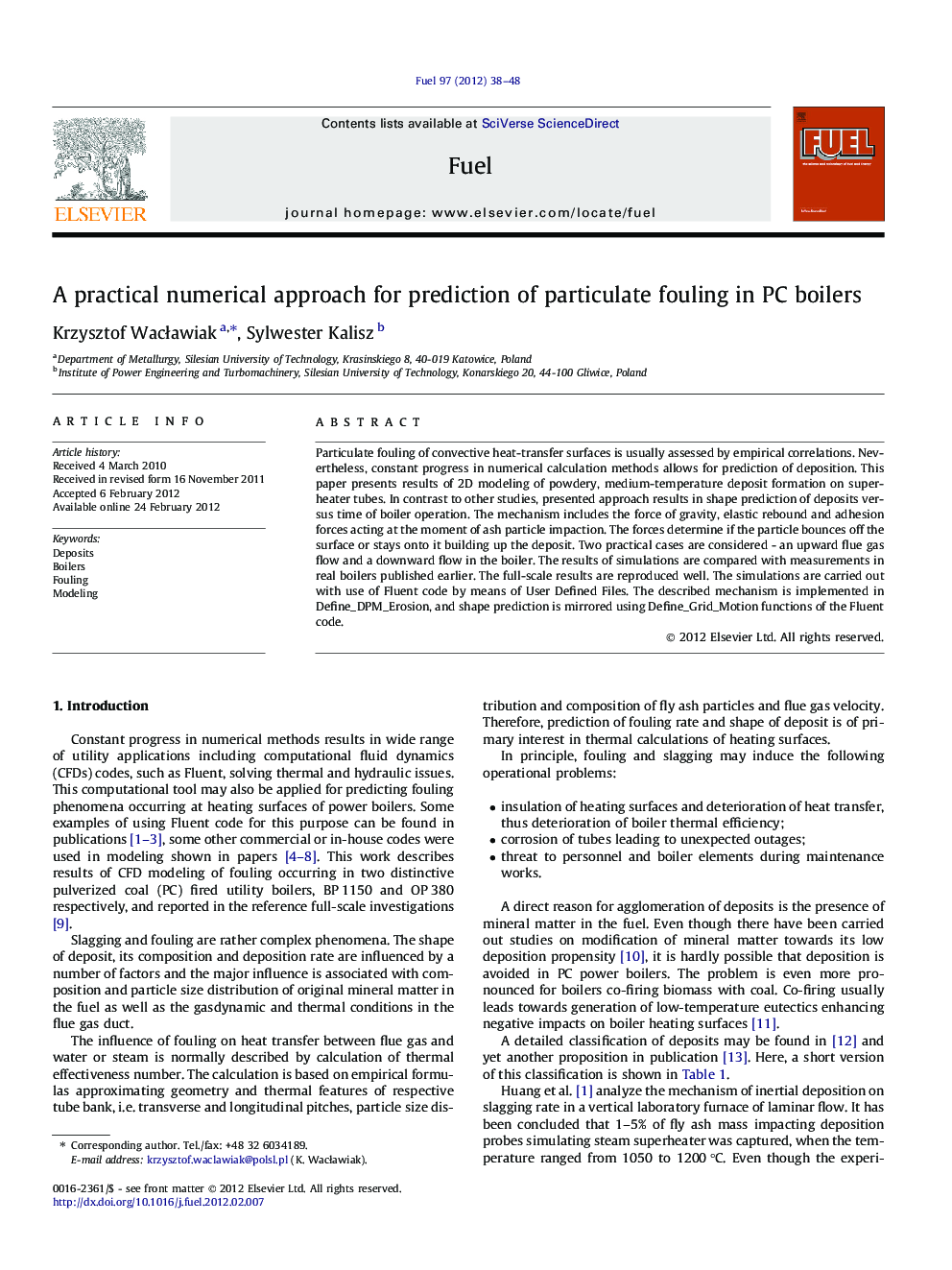 A practical numerical approach for prediction of particulate fouling in PC boilers