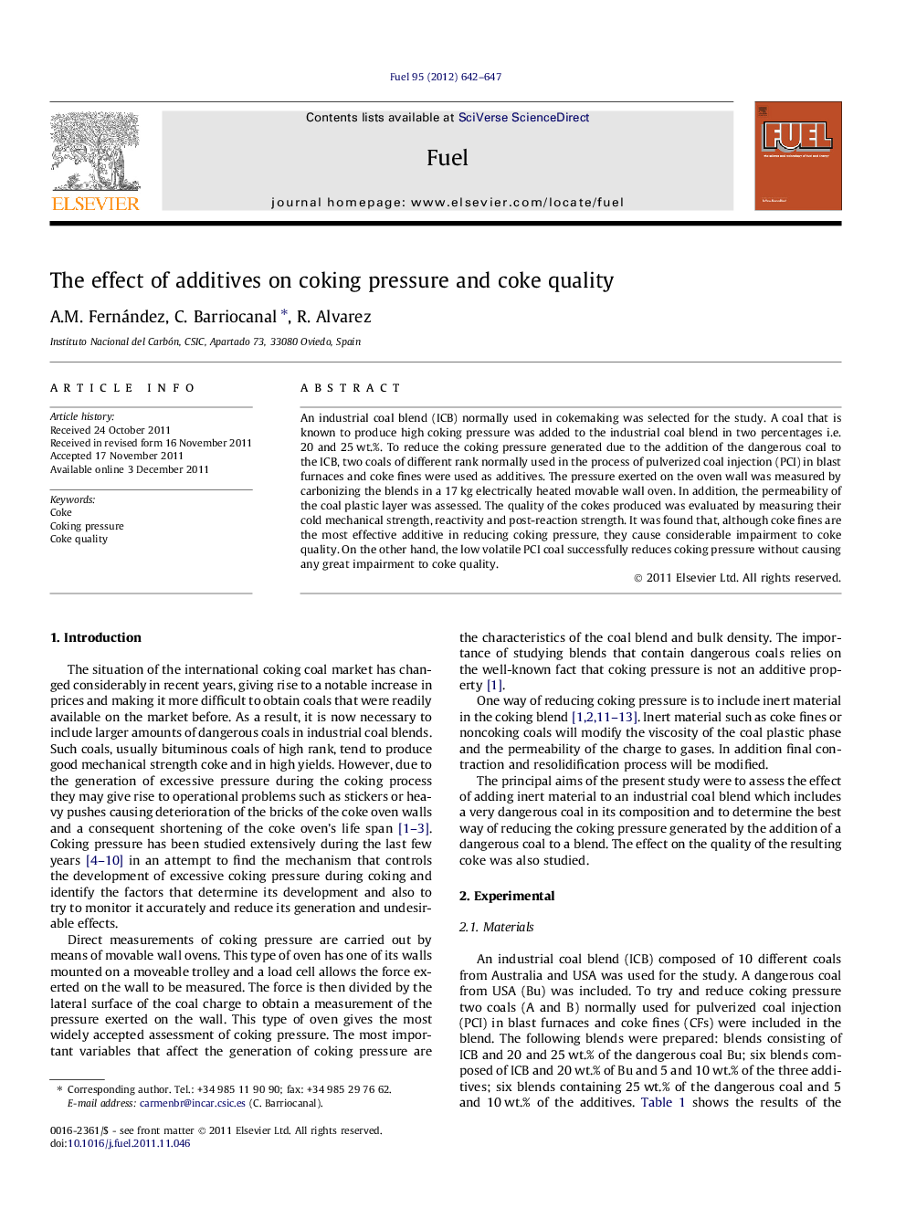 The effect of additives on coking pressure and coke quality