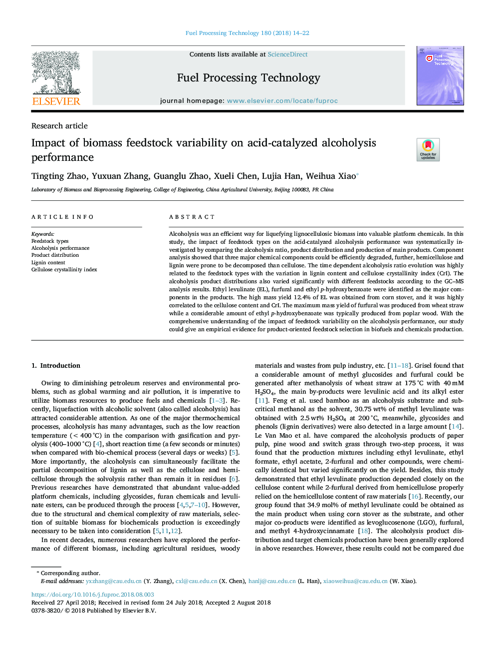 Impact of biomass feedstock variability on acid-catalyzed alcoholysis performance