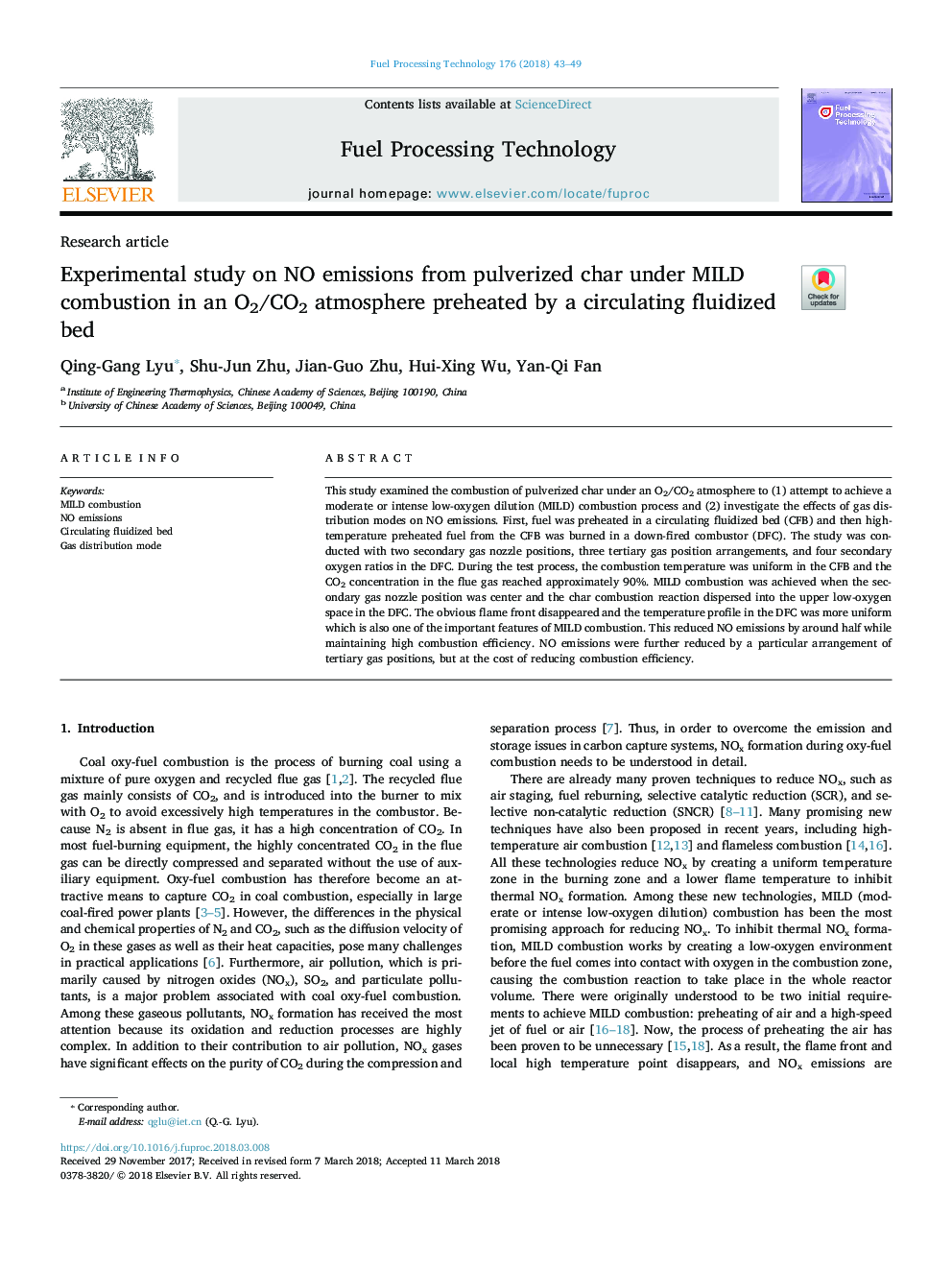 Experimental study on NO emissions from pulverized char under MILD combustion in an O2/CO2 atmosphere preheated by a circulating fluidized bed