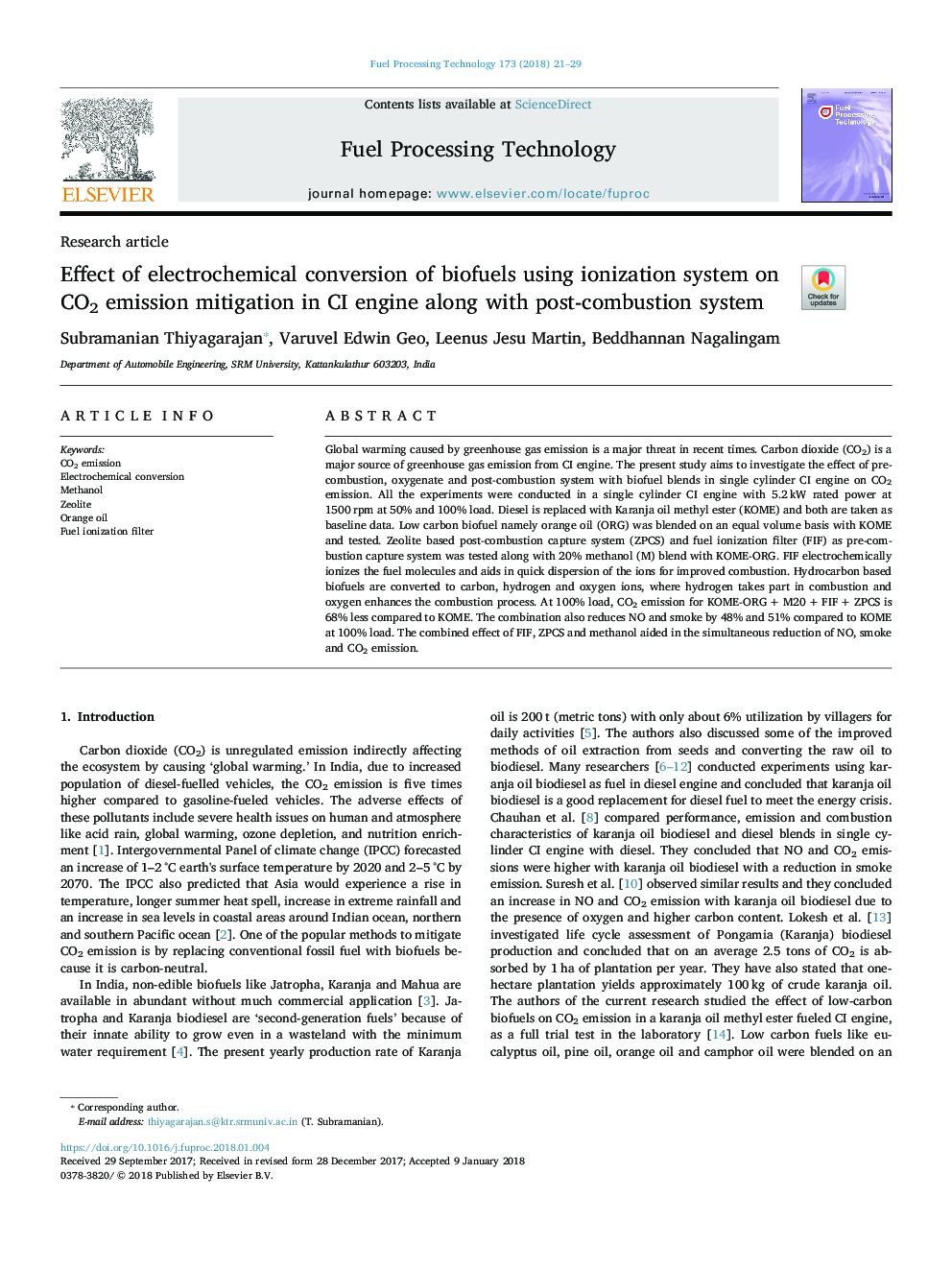 Effect of electrochemical conversion of biofuels using ionization system on CO2 emission mitigation in CI engine along with post-combustion system