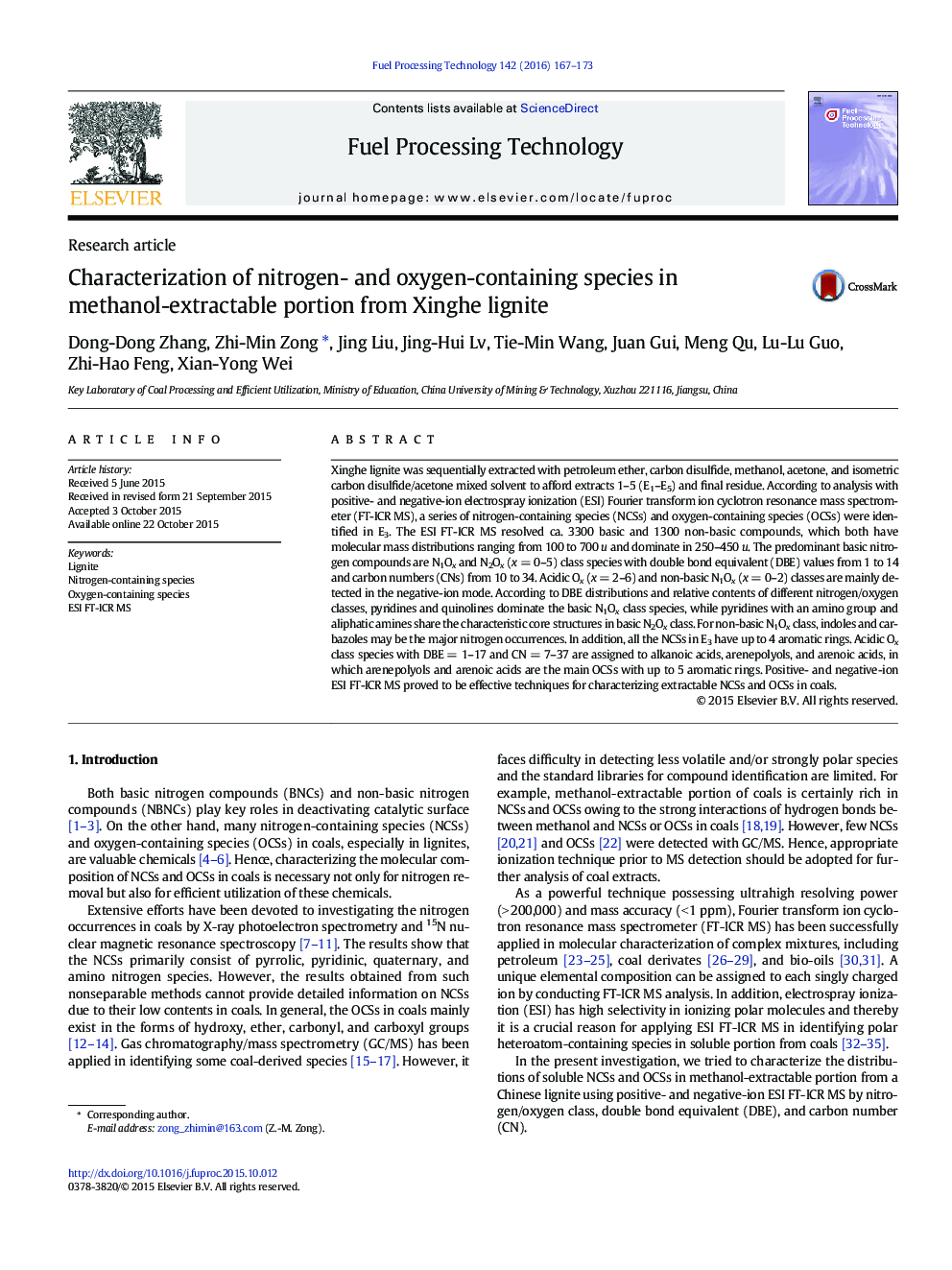 Characterization of nitrogen- and oxygen-containing species in methanol-extractable portion from Xinghe lignite