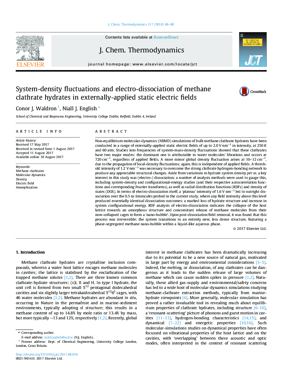 System-density fluctuations and electro-dissociation of methane clathrate hydrates in externally-applied static electric fields