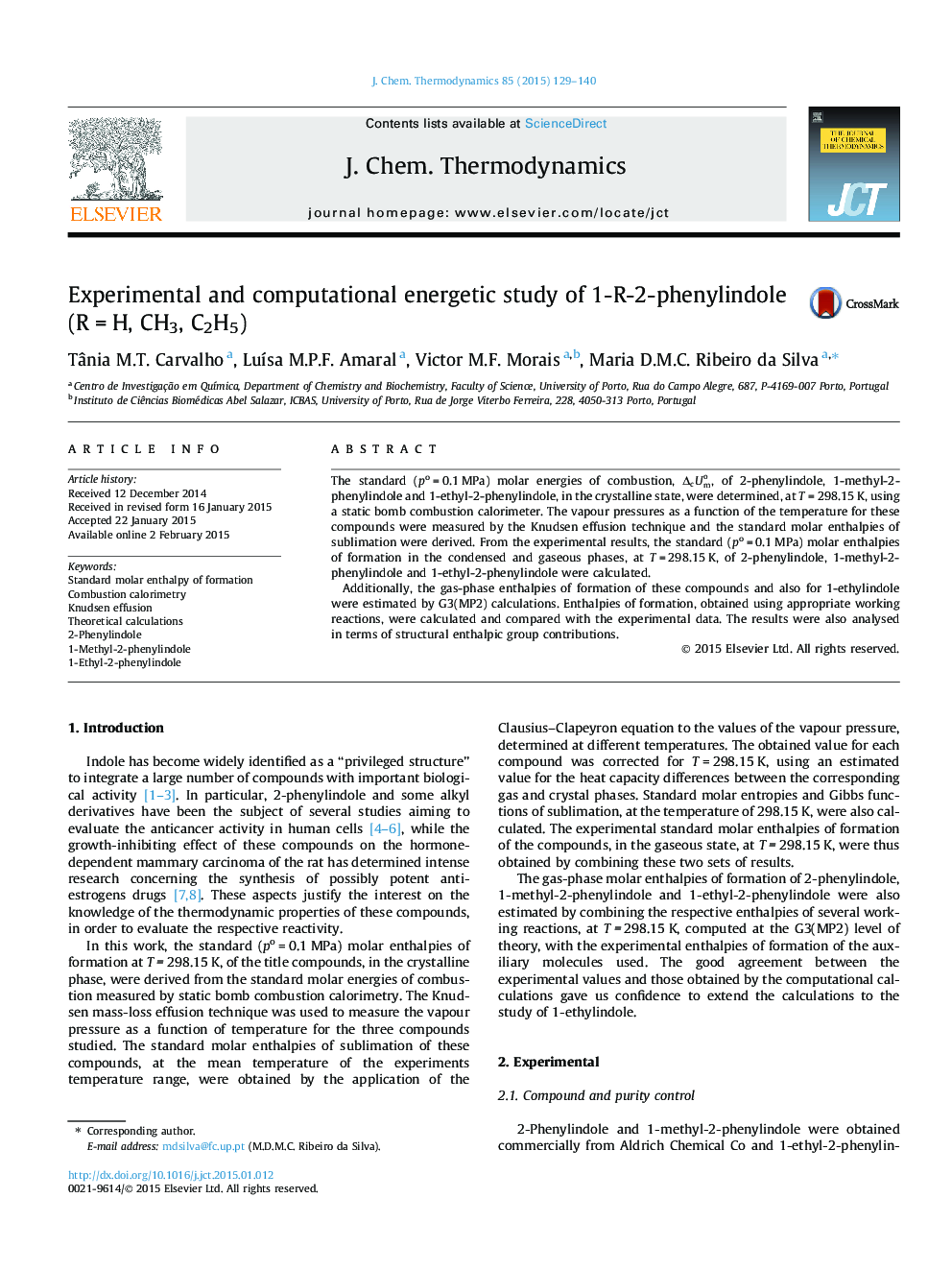 Experimental and computational energetic study of 1-R-2-phenylindole (RÂ =Â H, CH3, C2H5)