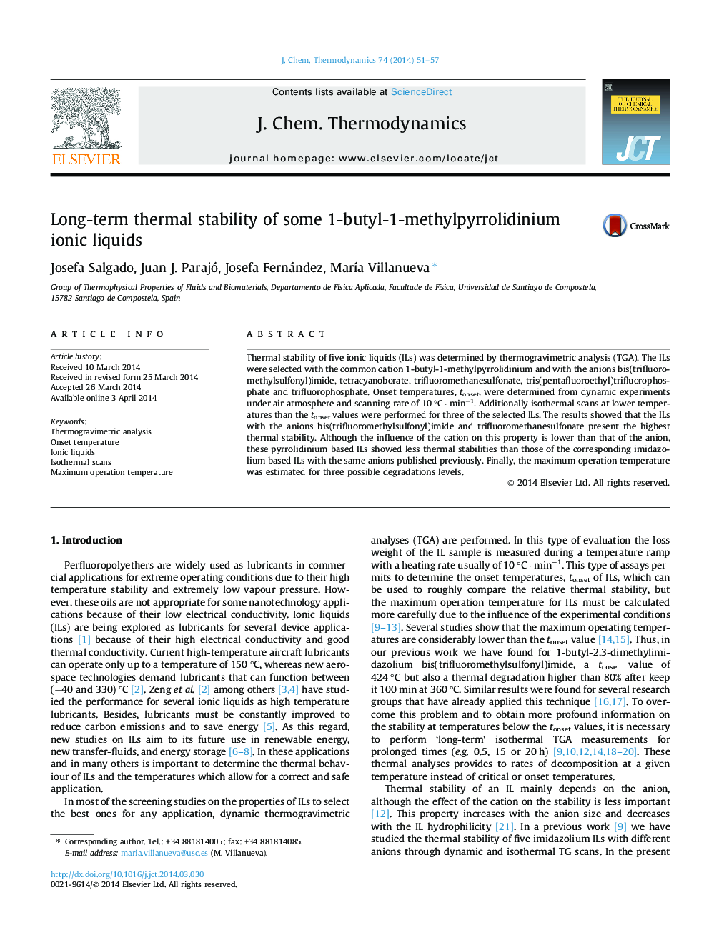 Long-term thermal stability of some 1-butyl-1-methylpyrrolidinium ionic liquids