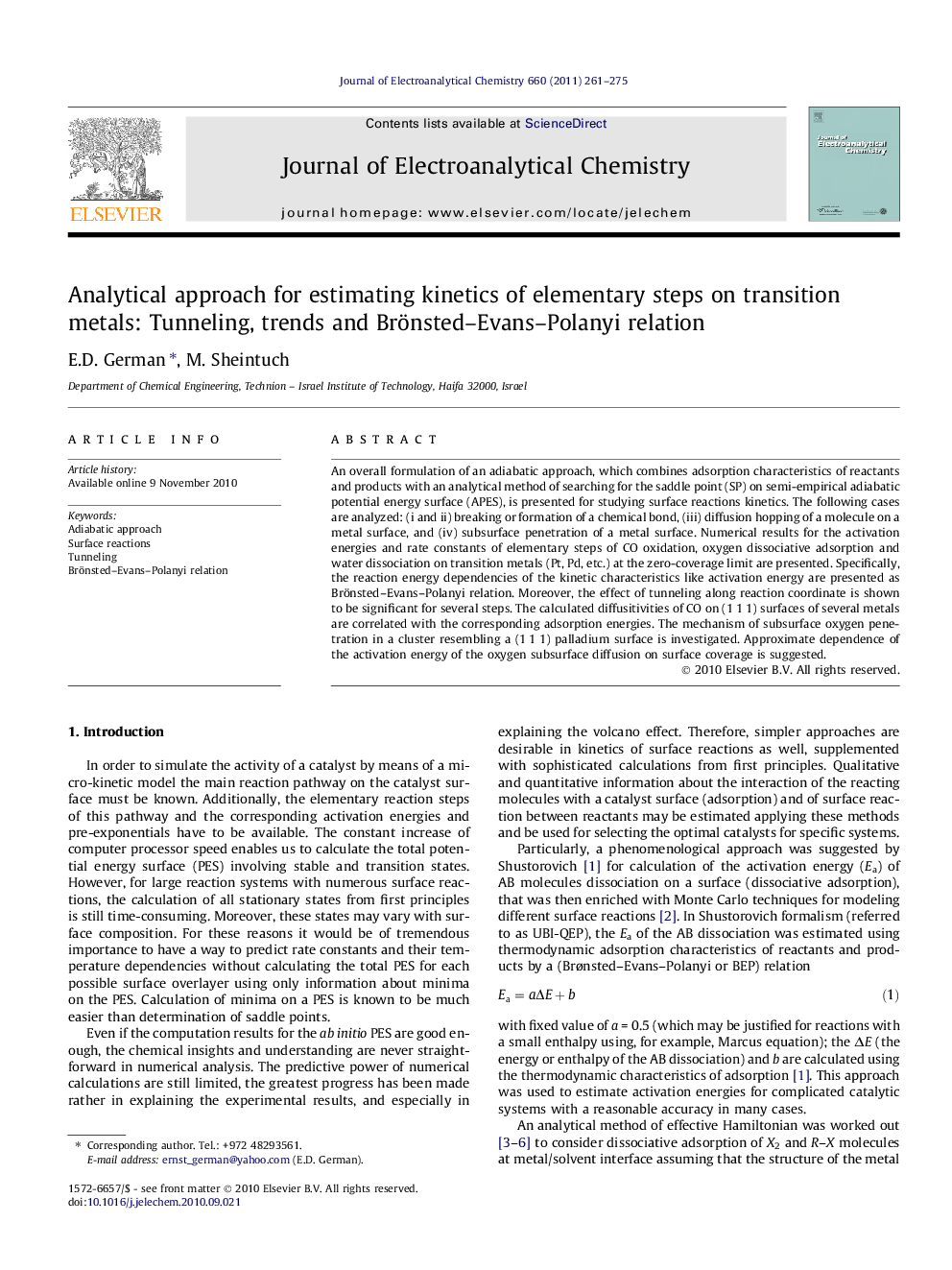 Analytical approach for estimating kinetics of elementary steps on transition metals: Tunneling, trends and Brönsted-Evans-Polanyi relation