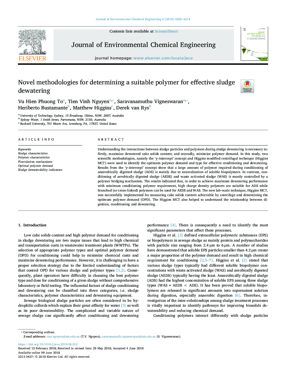 Novel methodologies for determining a suitable polymer for effective sludge dewatering