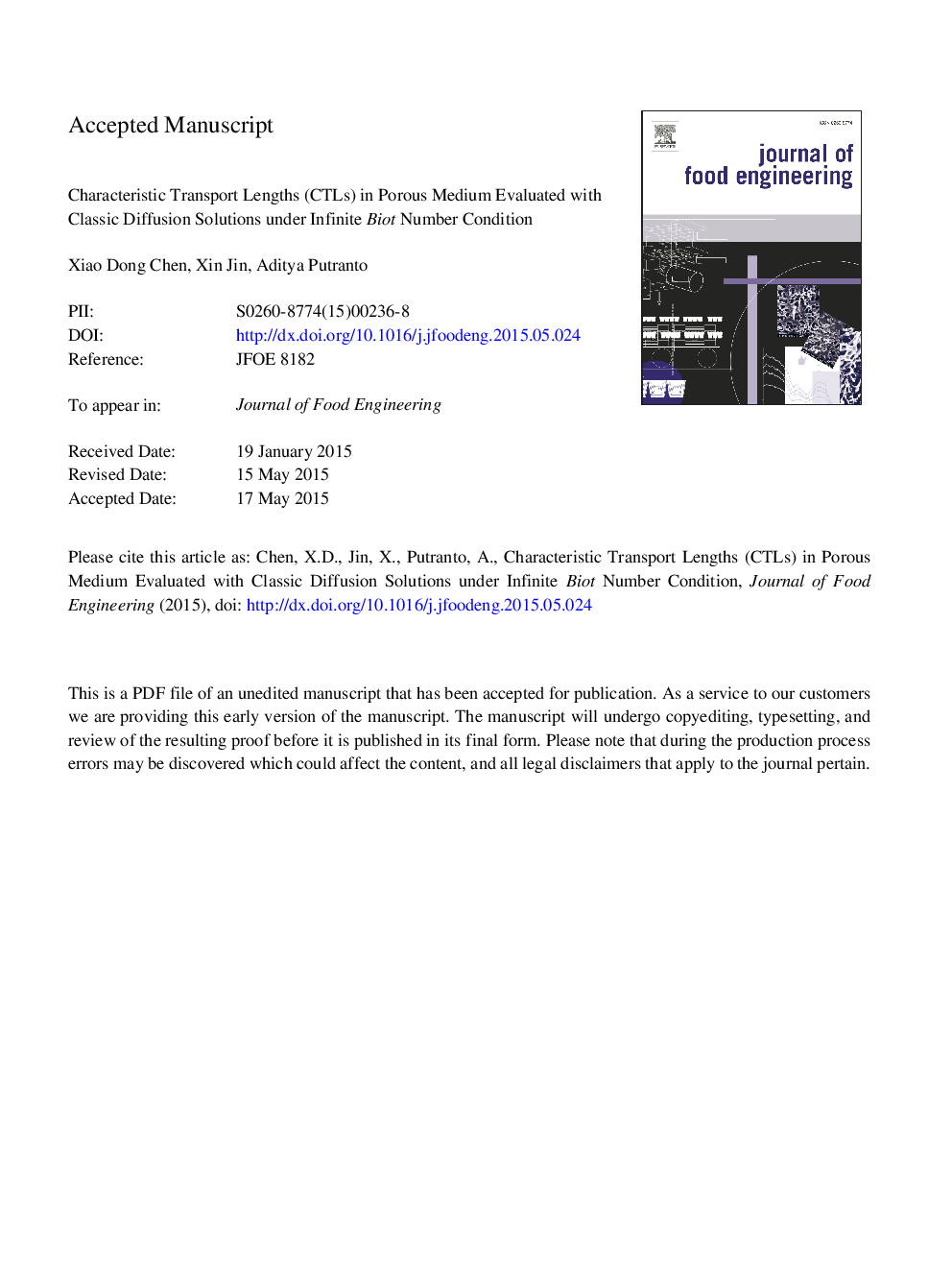 Characteristic transport lengths (CTLs) in porous medium evaluated with classic diffusion solutions under infinite Biot number condition