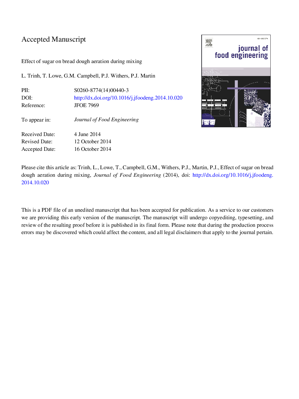 Effect of sugar on bread dough aeration during mixing