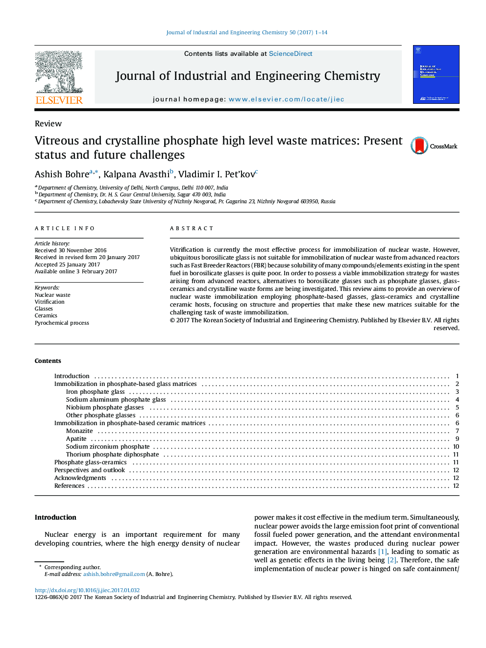 Vitreous and crystalline phosphate high level waste matrices: Present status and future challenges