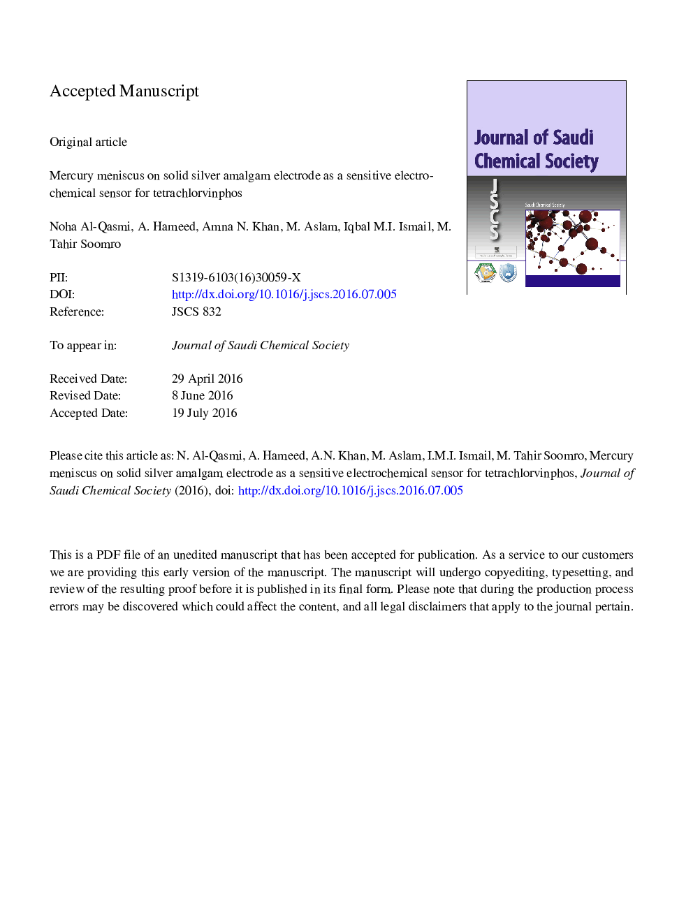 Mercury meniscus on solid silver amalgam electrode as a sensitive electrochemical sensor for tetrachlorvinphos