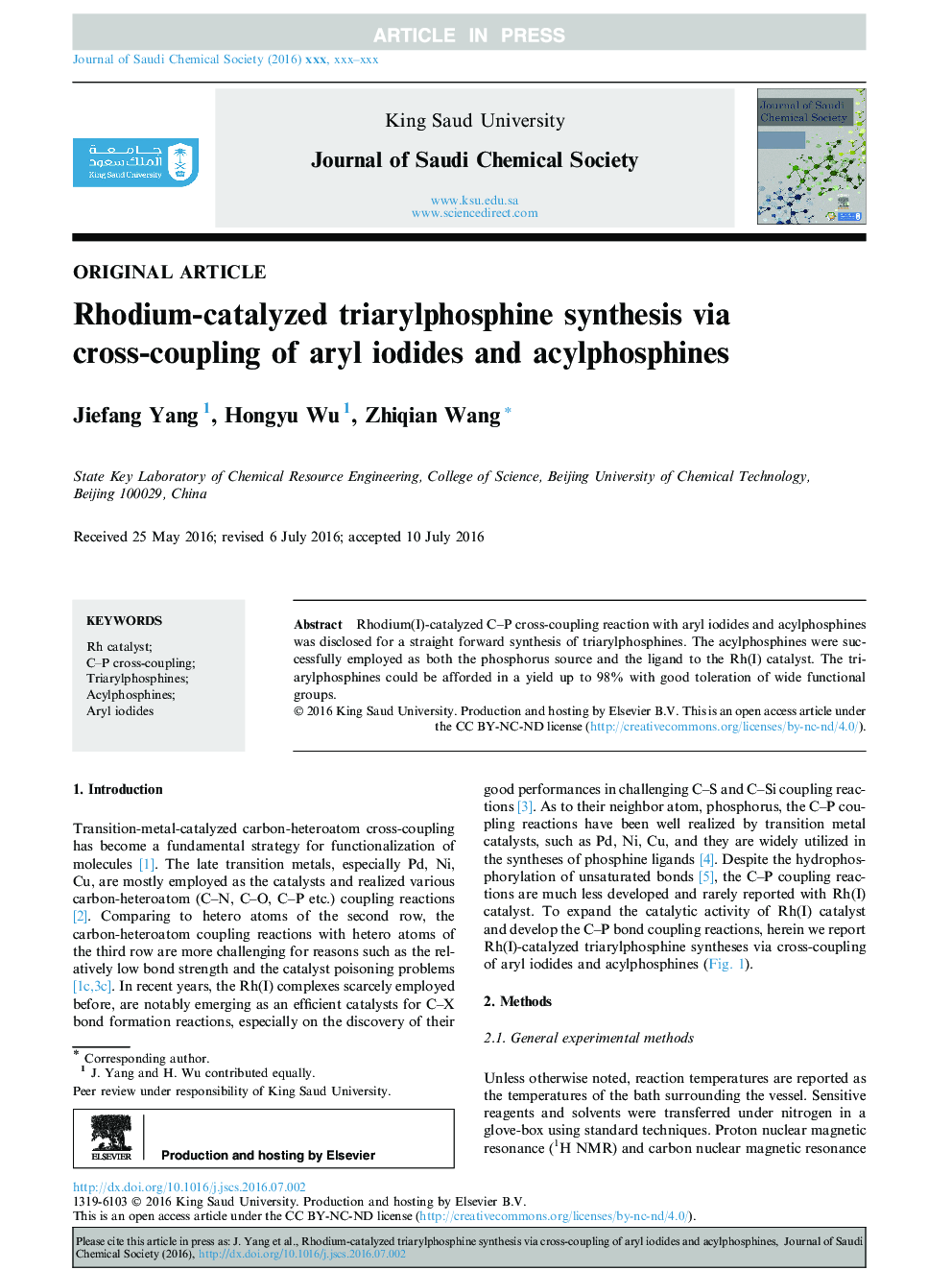 Rhodium-catalyzed triarylphosphine synthesis via cross-coupling of aryl iodides and acylphosphines