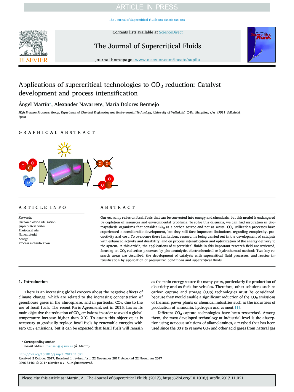 Applications of supercritical technologies to CO2 reduction: Catalyst development and process intensification