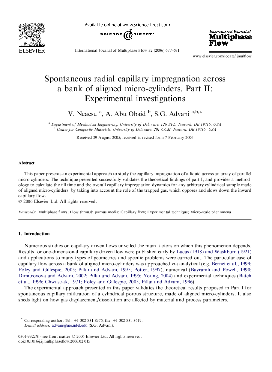 Spontaneous radial capillary impregnation across a bank of aligned micro-cylinders. Part II: Experimental investigations