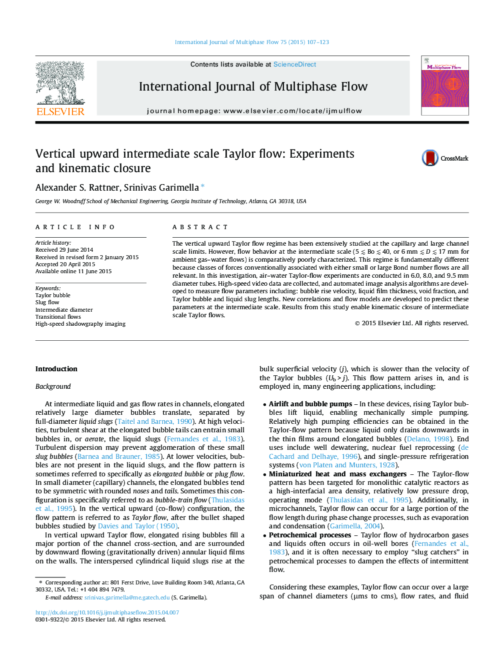 Vertical upward intermediate scale Taylor flow: Experiments and kinematic closure