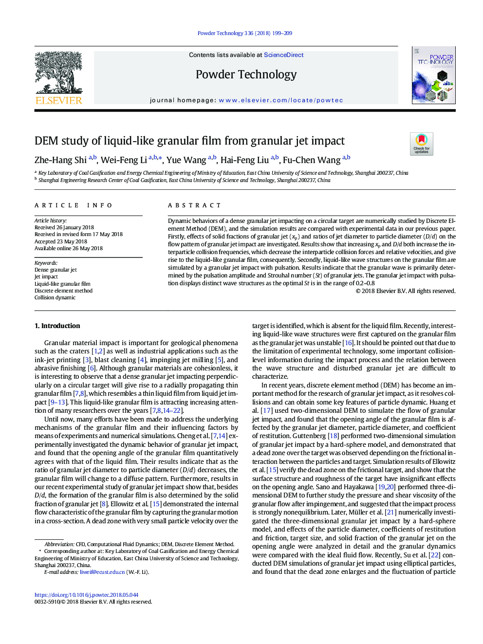 DEM study of liquid-like granular film from granular jet impact