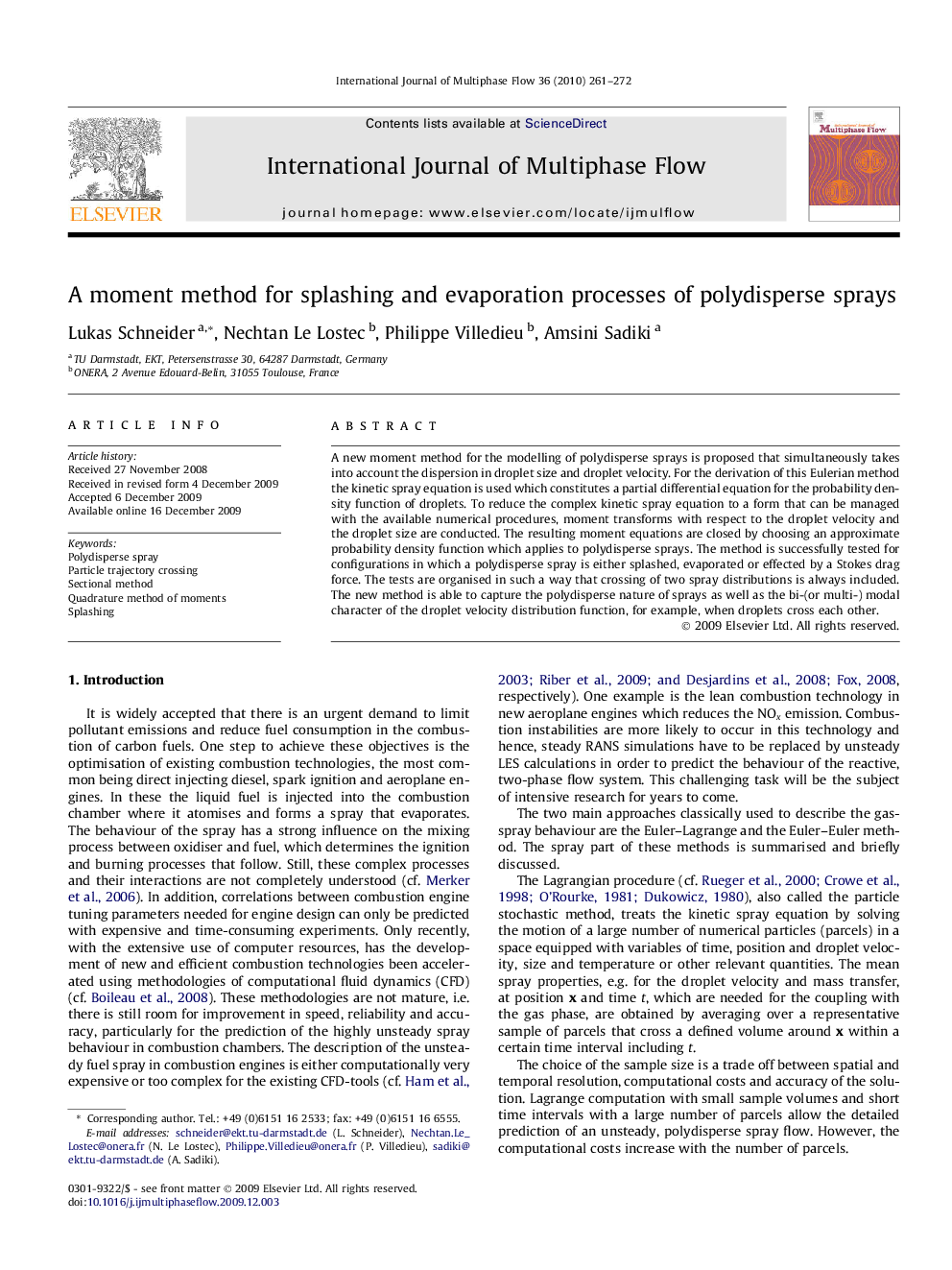 A moment method for splashing and evaporation processes of polydisperse sprays