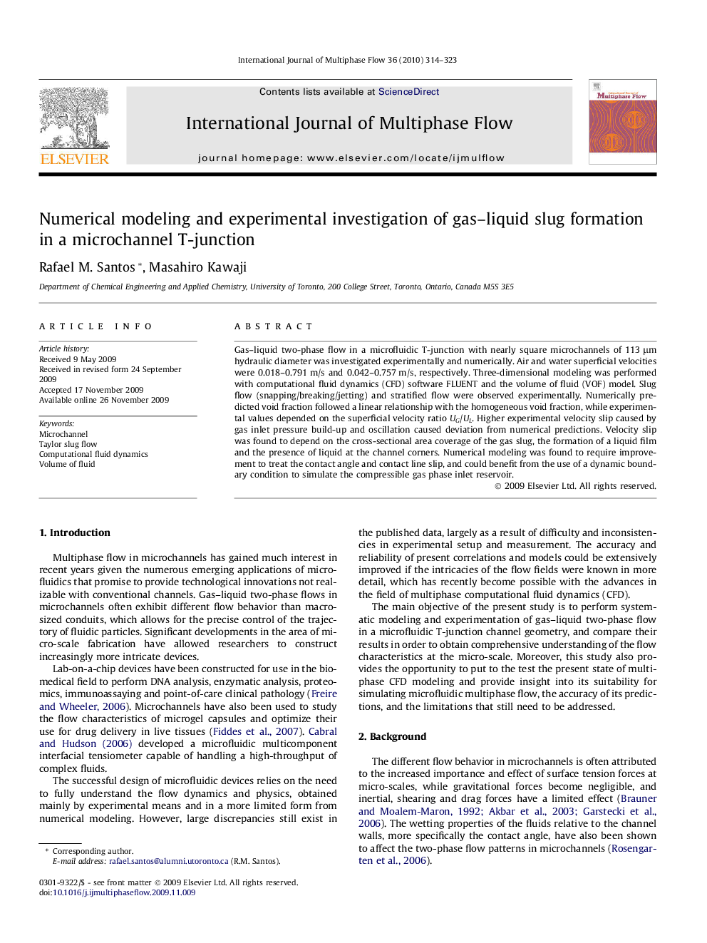 Numerical modeling and experimental investigation of gas–liquid slug formation in a microchannel T-junction