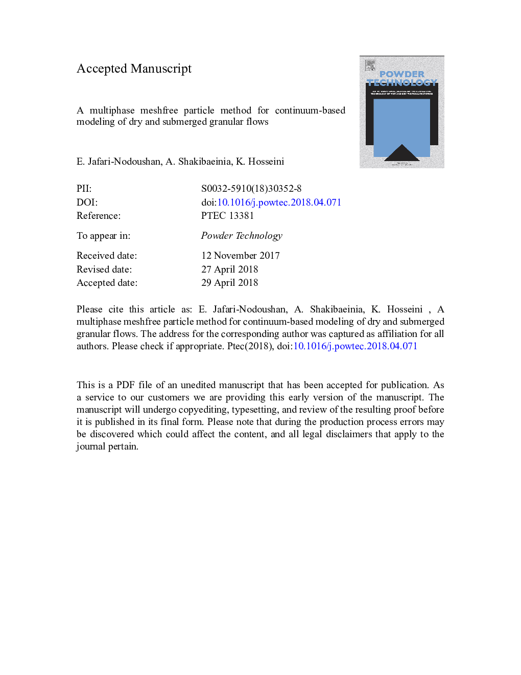 A multiphase meshfree particle method for continuum-based modeling of dry and submerged granular flows