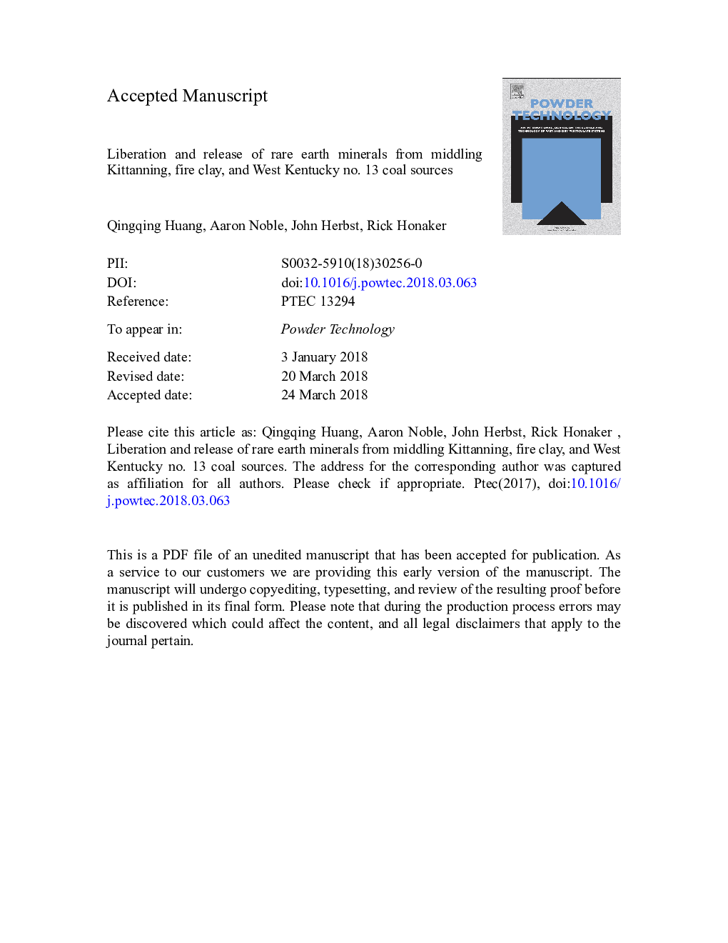 Liberation and release of rare earth minerals from Middle Kittanning, Fire Clay, and West Kentucky No. 13 coal sources