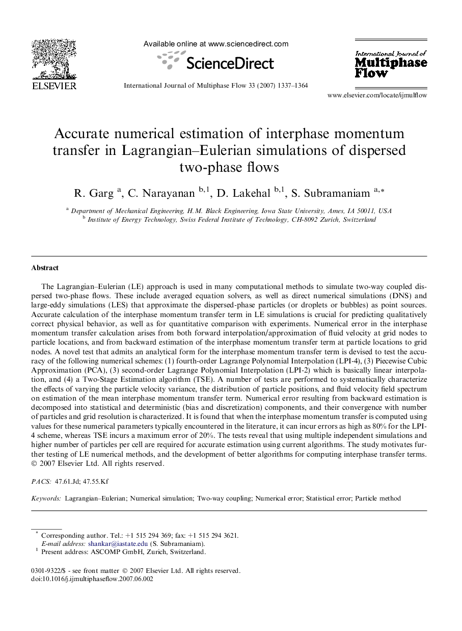 Accurate numerical estimation of interphase momentum transfer in Lagrangian–Eulerian simulations of dispersed two-phase flows