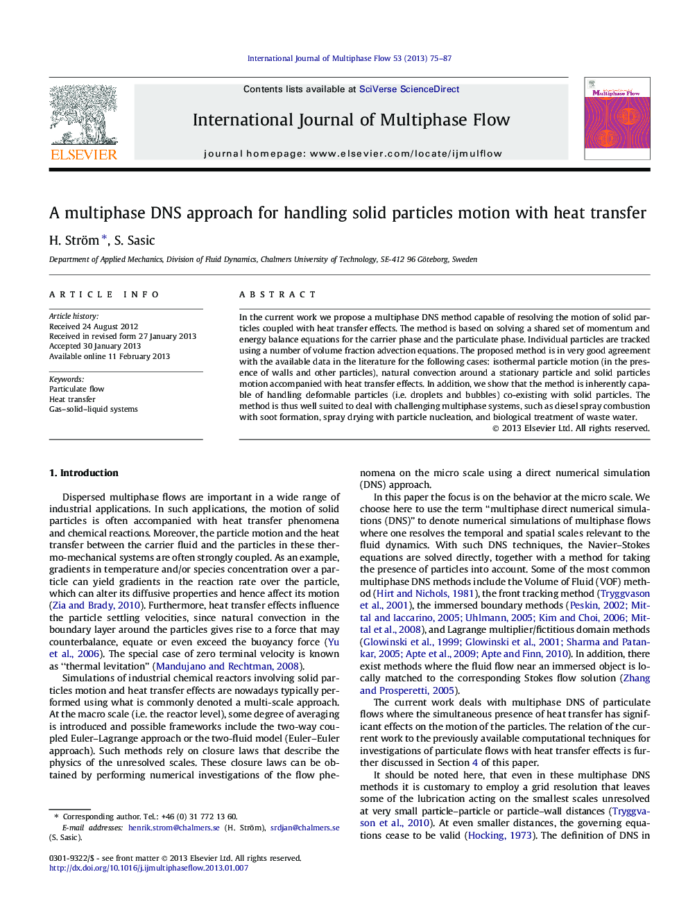 A multiphase DNS approach for handling solid particles motion with heat transfer