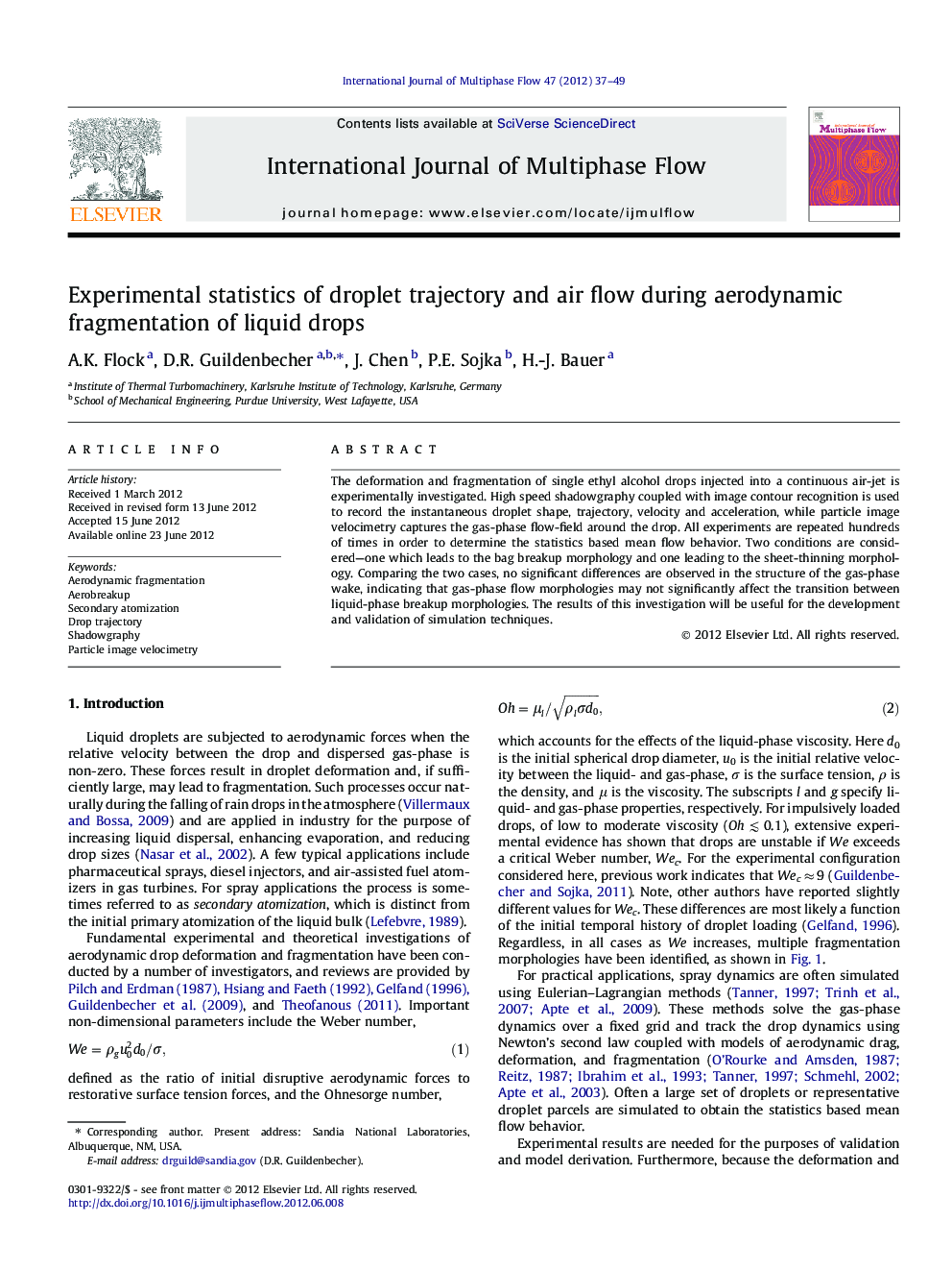 Experimental statistics of droplet trajectory and air flow during aerodynamic fragmentation of liquid drops