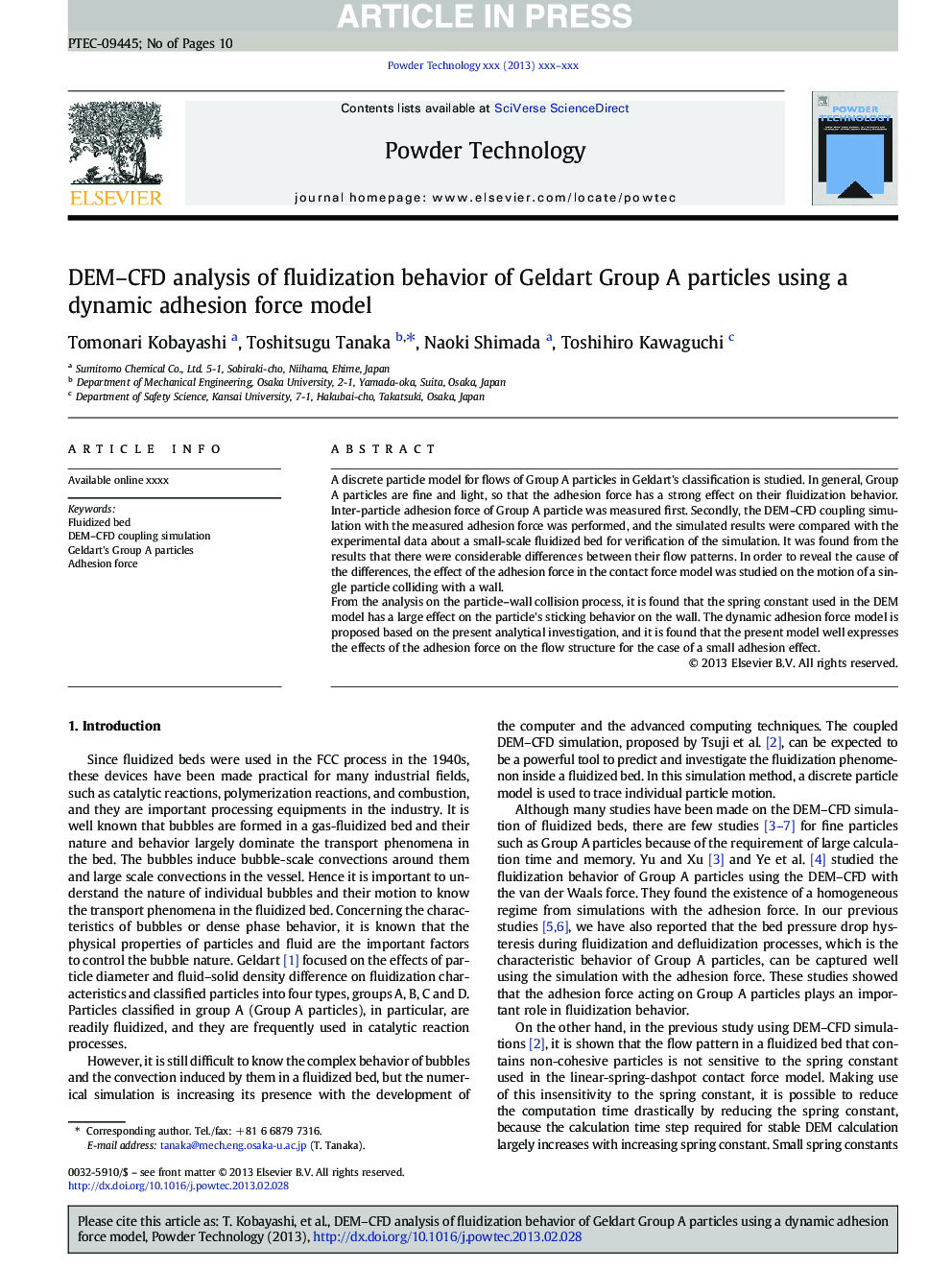 DEM-CFD analysis of fluidization behavior of Geldart Group A particles using a dynamic adhesion force model