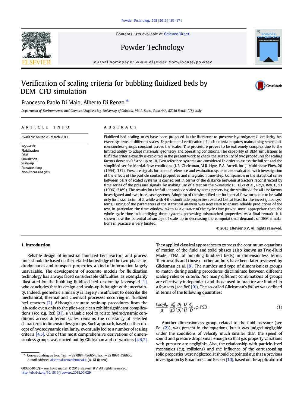 Verification of scaling criteria for bubbling fluidized beds by DEM-CFD simulation