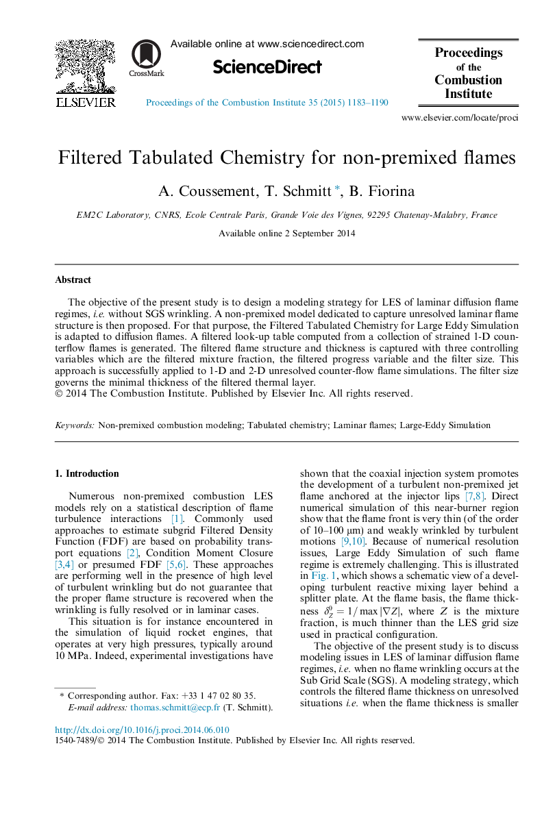 Filtered Tabulated Chemistry for non-premixed flames