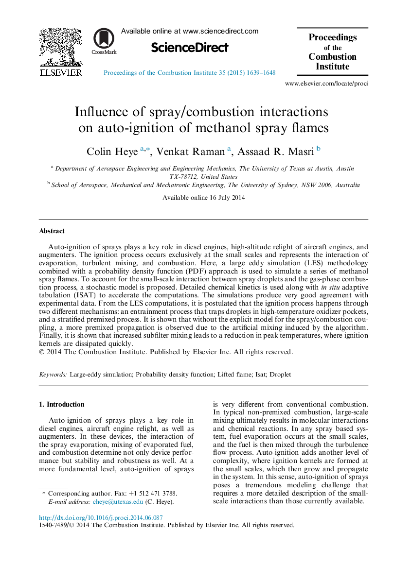 Influence of spray/combustion interactions on auto-ignition of methanol spray flames