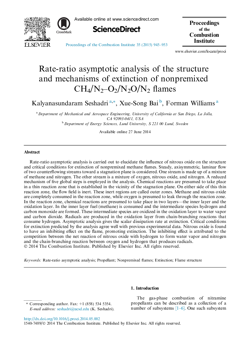 Rate-ratio asymptotic analysis of the structure and mechanisms of extinction of nonpremixed CH4/N2-O2/N2O/N2 flames