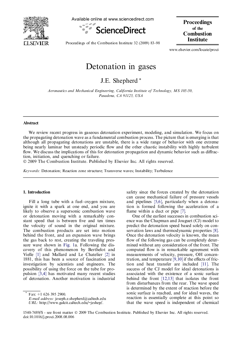 Detonation in gases