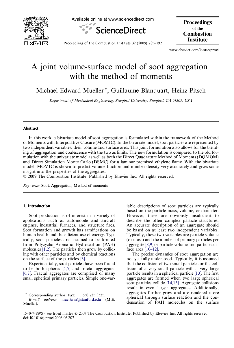 A joint volume-surface model of soot aggregation with the method of moments