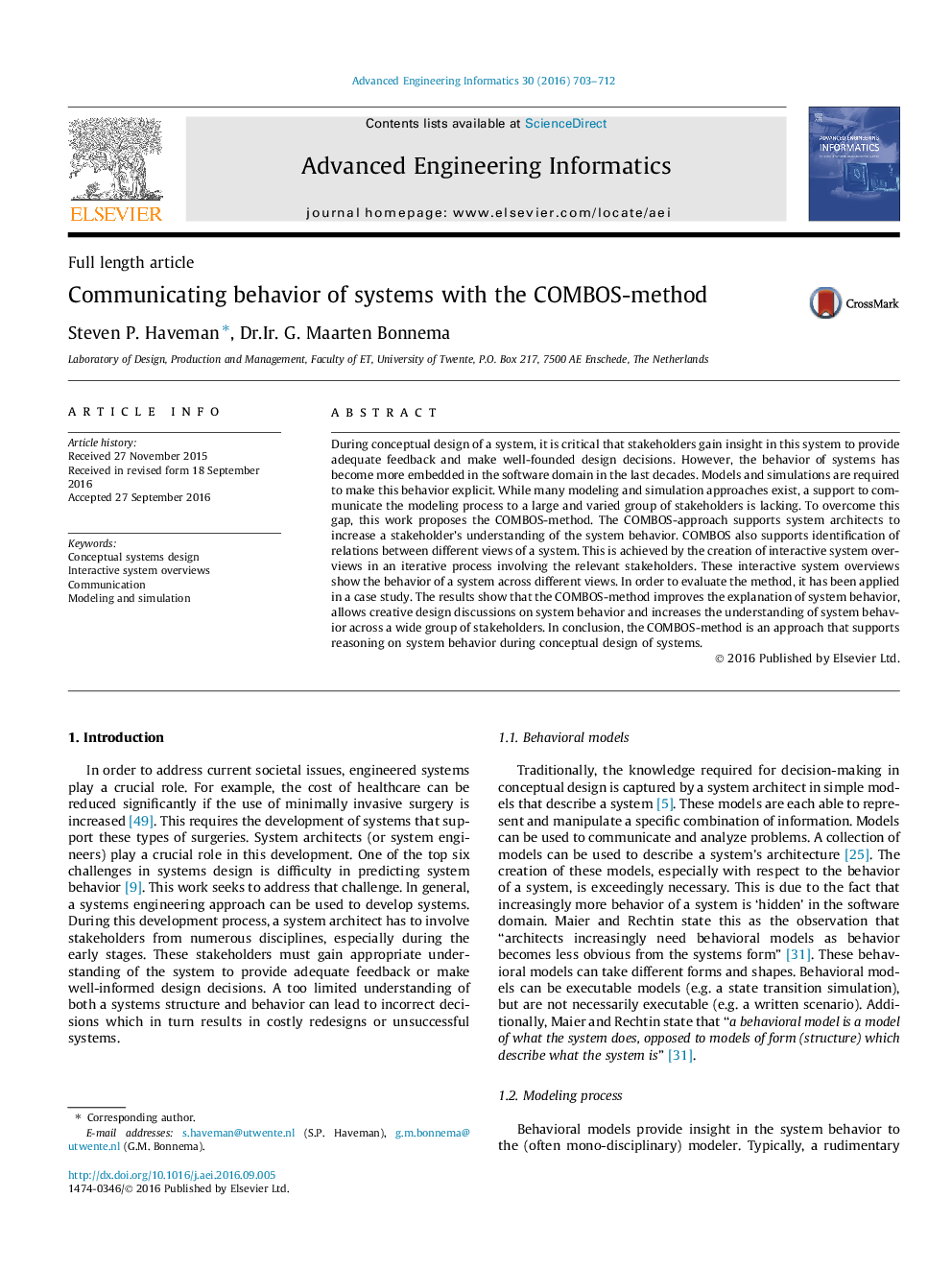 Communicating behavior of systems with the COMBOS-method