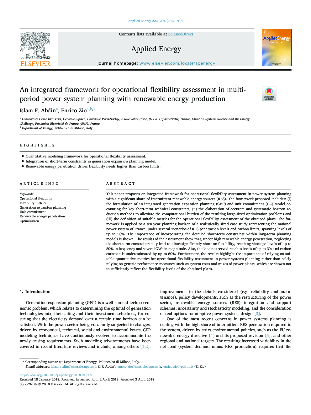 An integrated framework for operational flexibility assessment in multi-period power system planning with renewable energy production