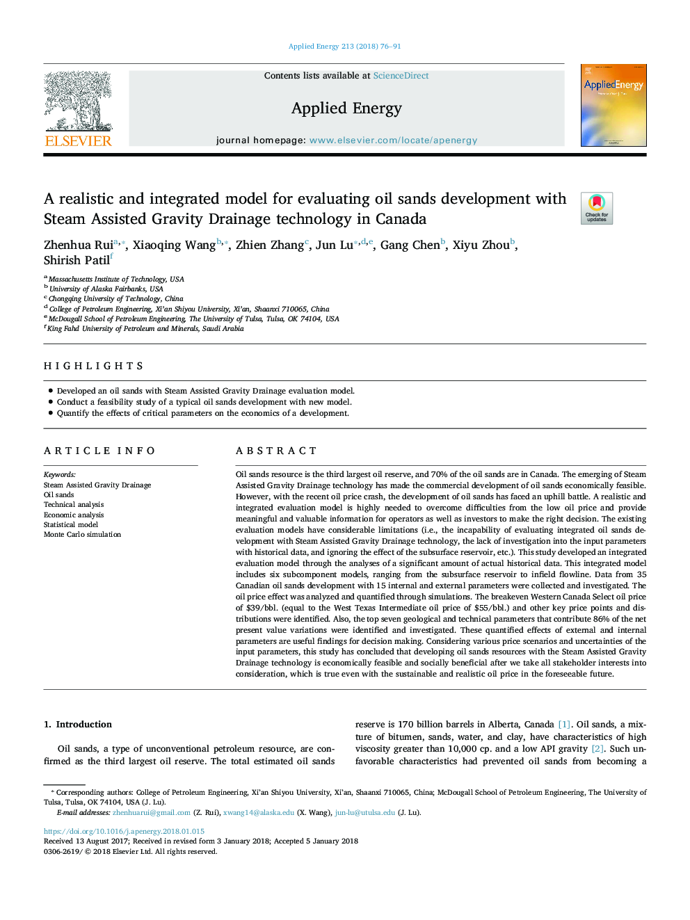 A realistic and integrated model for evaluating oil sands development with Steam Assisted Gravity Drainage technology in Canada