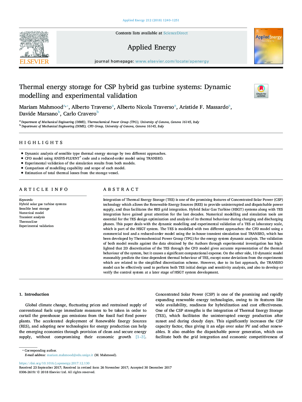 Thermal energy storage for CSP hybrid gas turbine systems: Dynamic modelling and experimental validation