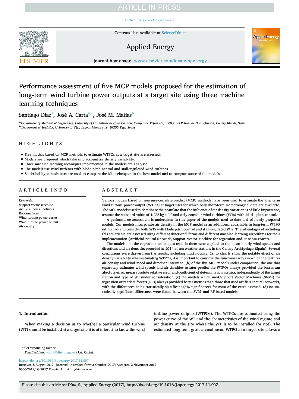 Performance assessment of five MCP models proposed for the estimation of long-term wind turbine power outputs at a target site using three machine learning techniques